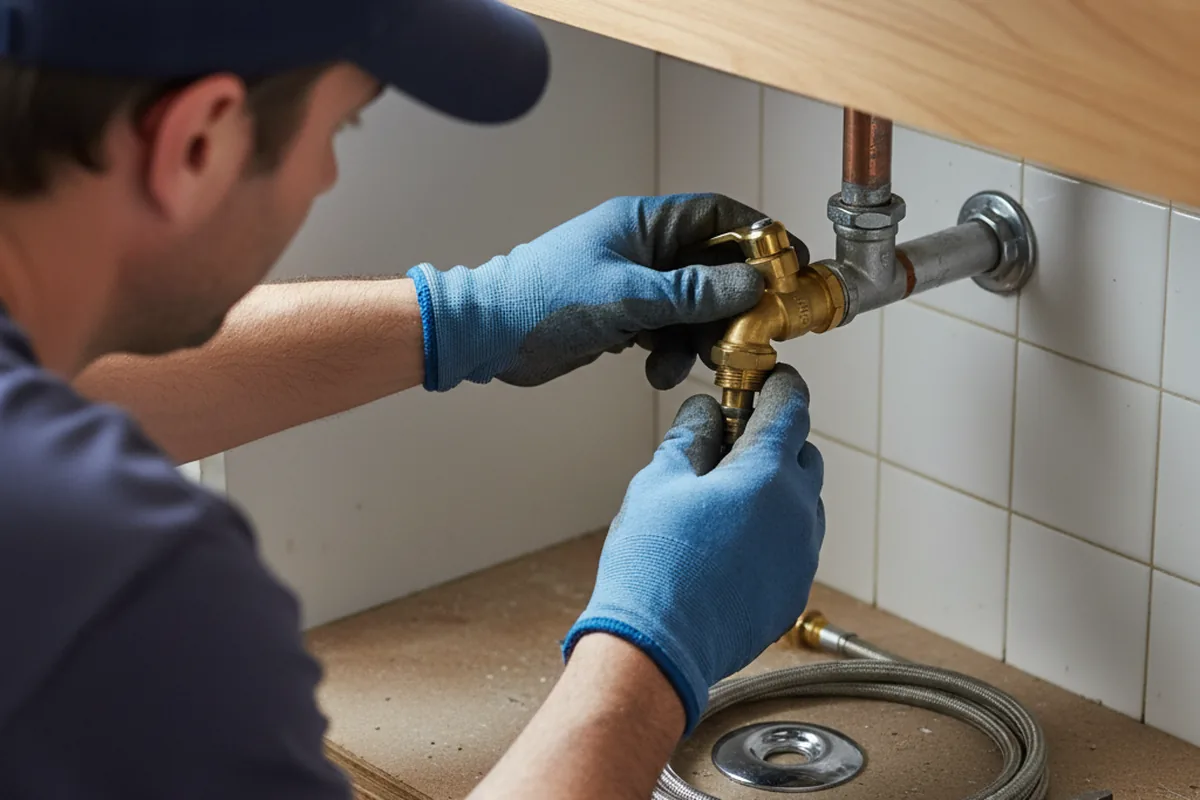 Shutoff valve and fitting work during Well Pump Repair in Lapel